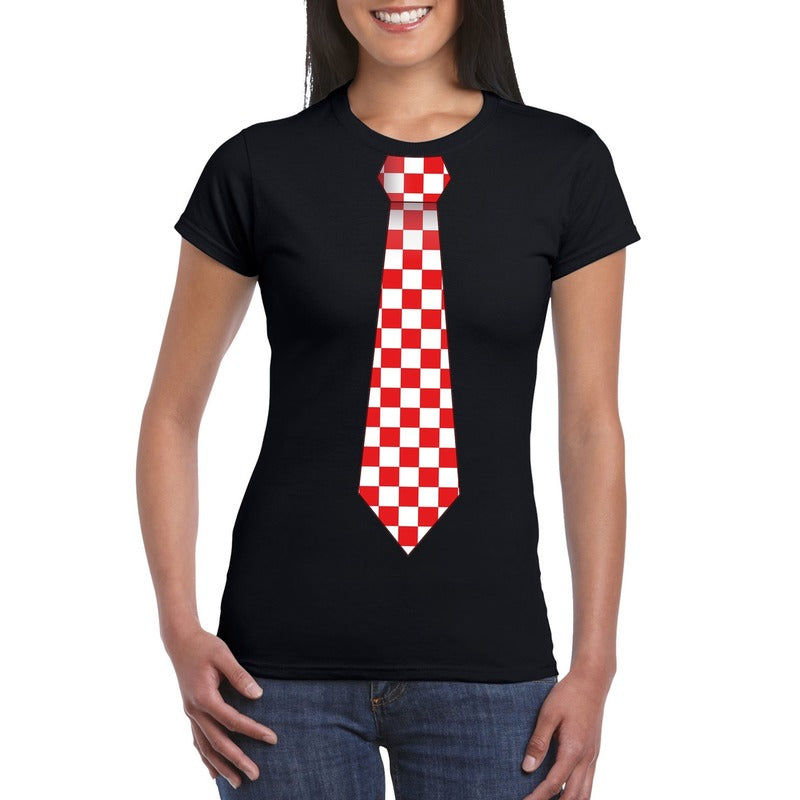 zwart-tshirt-met-geblokte-brabant-stropdas-voor-dames_10133266