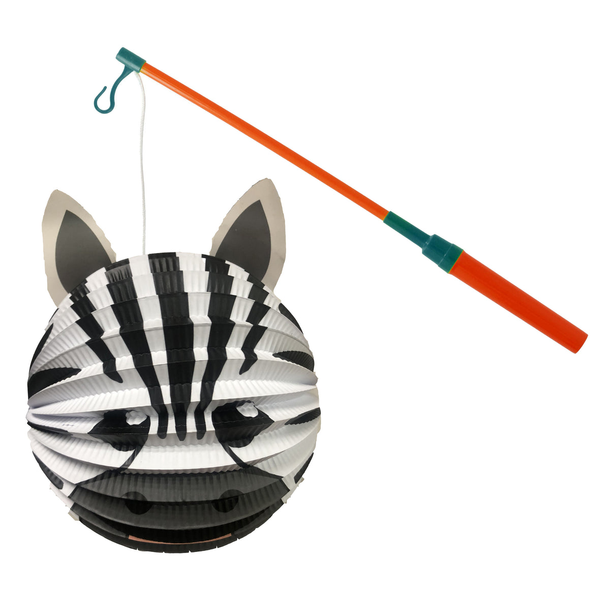 bol-lampion-zebra-wit-zwart-h20-cm-papier-met-lampionstokje-40-cm_10413268
