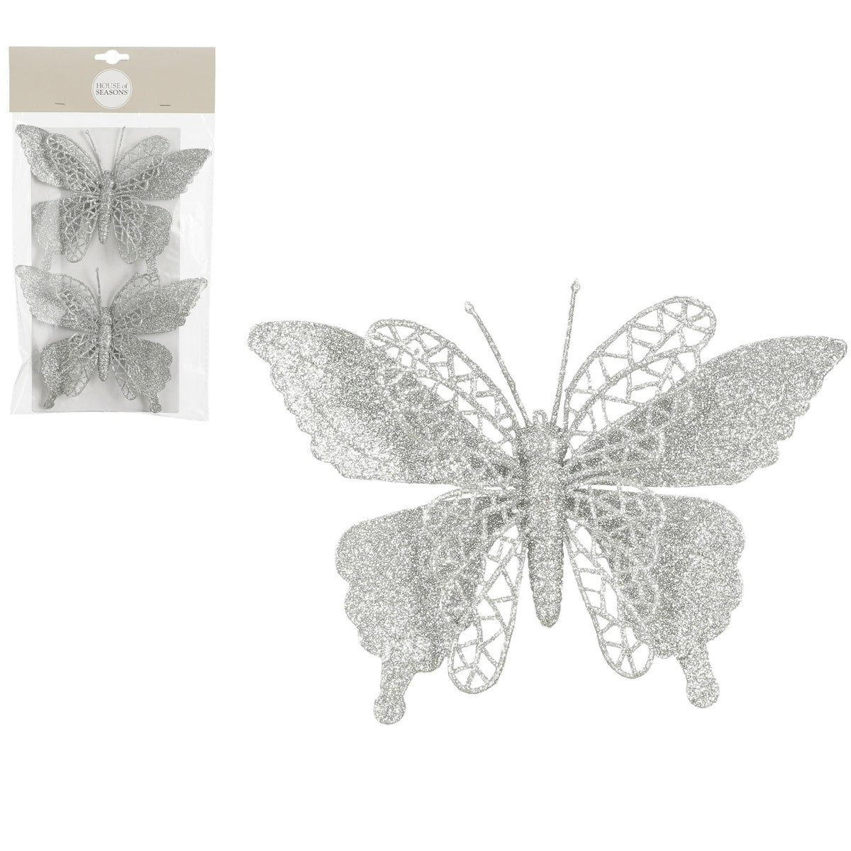 kerstboomversiering-vlinder-2x-stuks-16-cm-zilver-glitter-op-clip_10380268