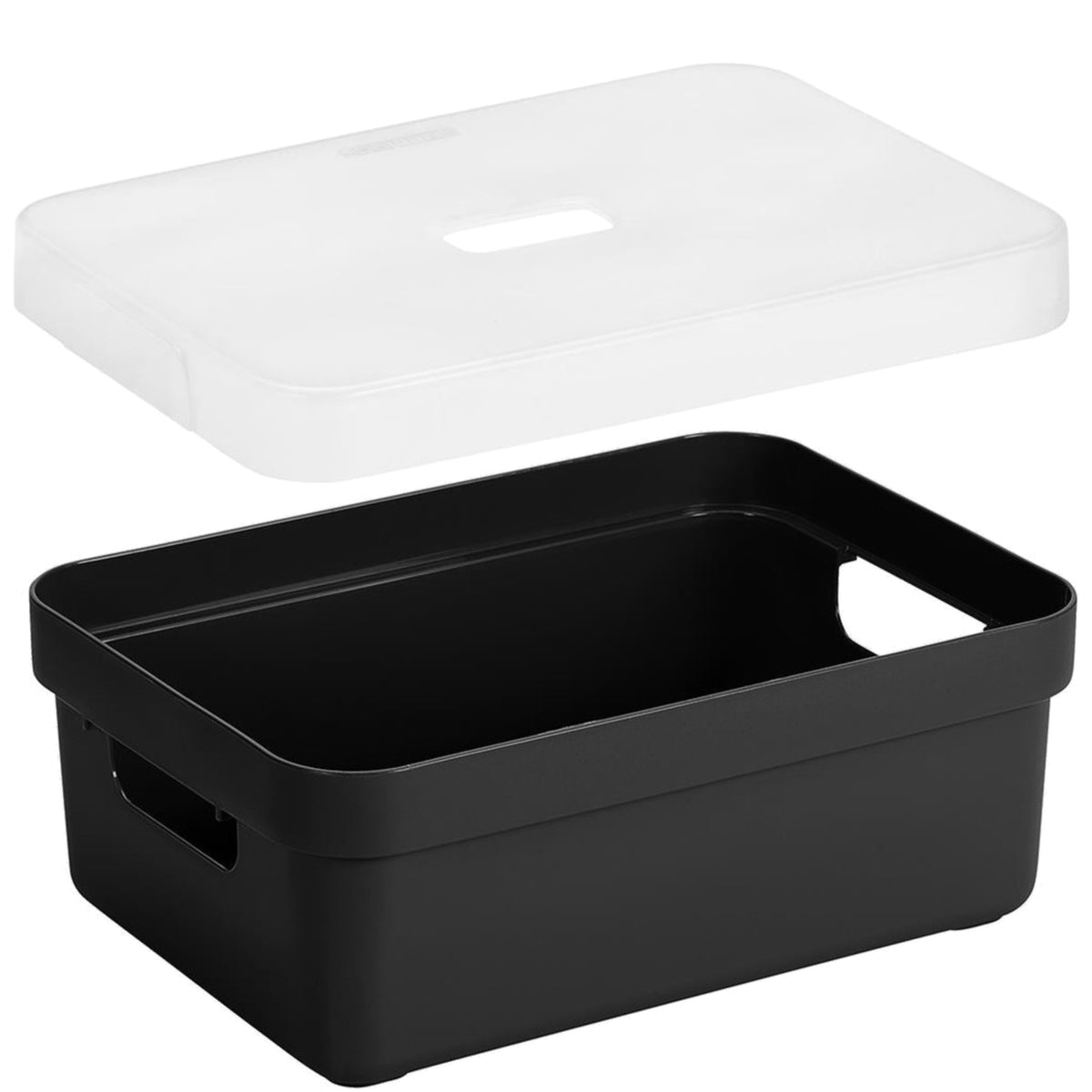 sunware-opbergbox-met-transparante-deksel-1x-stuks-zwart-9-liter-kunststof-35x25x12_10348278