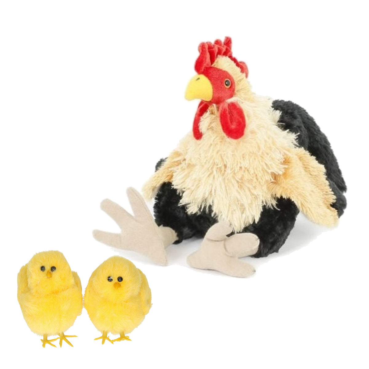 pluche-kip-knuffel-23-cm-multi-kleuren-met-2x-gele-kuikens-7-cm-kippen-familie_10430302