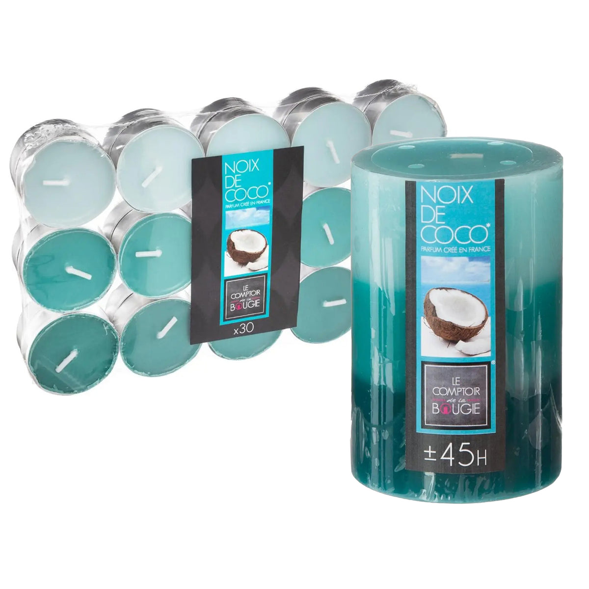 geurkaarsen-set-1x-stompkaars-en-30x-theelichtjes-kokos_10365304