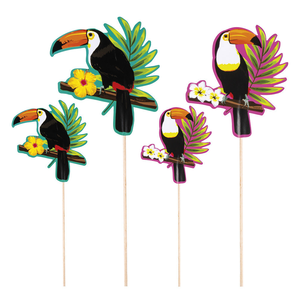 toukan-thema-hapjes-cocktailprikkers-4x-stuks-kaasprikkertjes-tropisch-hawaii-sfeer-2-maten-_10477310