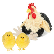 pluche-kip-knuffel-23-cm-multi-kleuren-met-2x-gele-kuikens-9-cm-kippen-familie_10430311