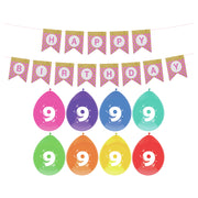 verjaardag-9-jaar-geworden-versiering-16x-thema-ballonnen-1x-happy-birthday-slinger-300-cm_10409316