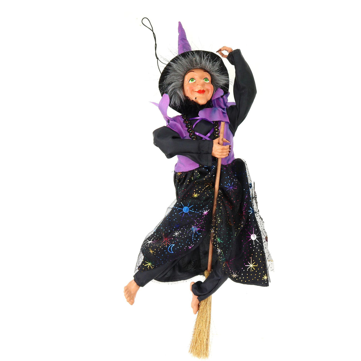 halloween-decoratie-heksen-pop-vliegend-op-bezem-40-cm-zwart-paars_10402323