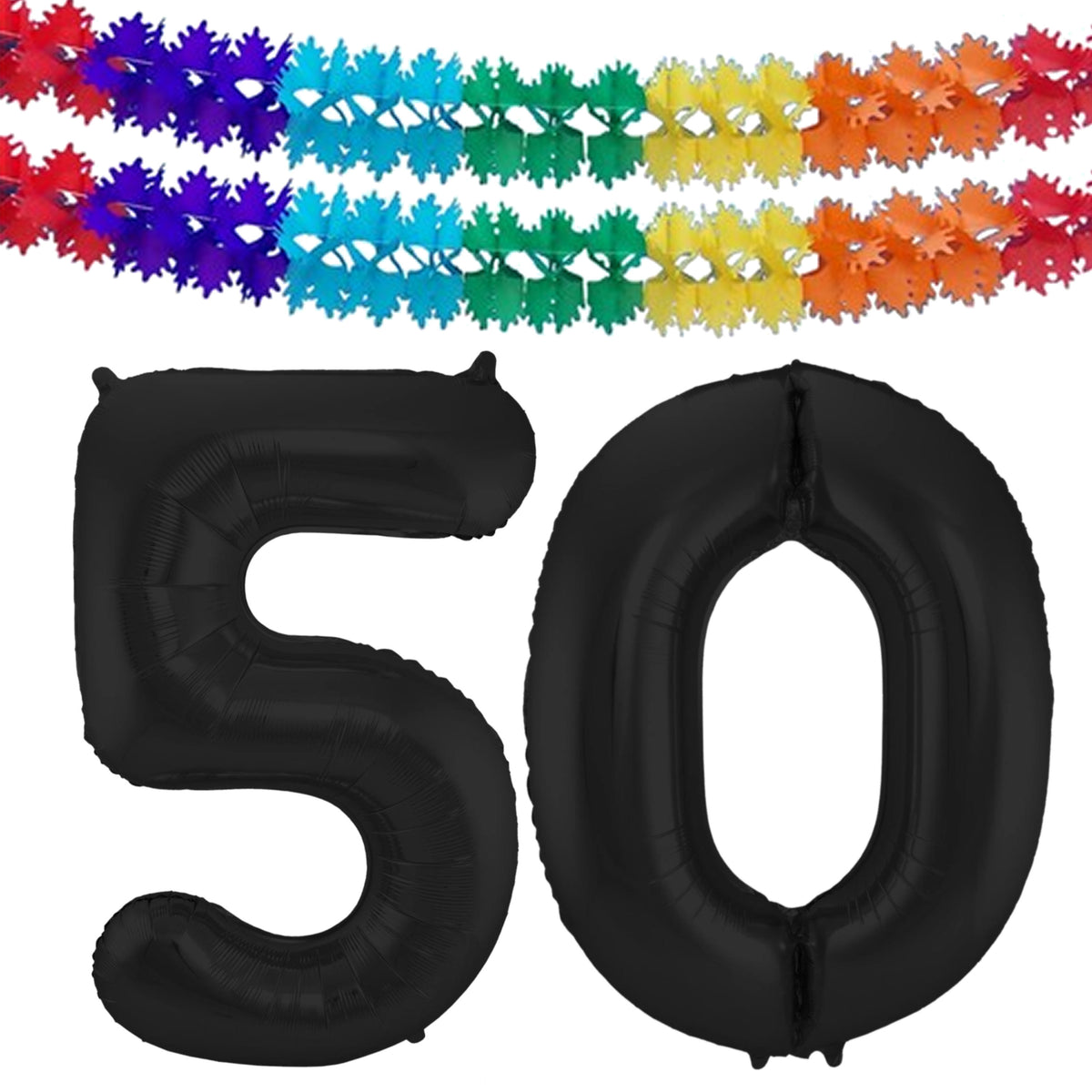 leeftijd-folie-ballonnen-leeftijd-cijfer-50-zwart-86-cm-en-2x-feestslingers-gekleurd_10376329