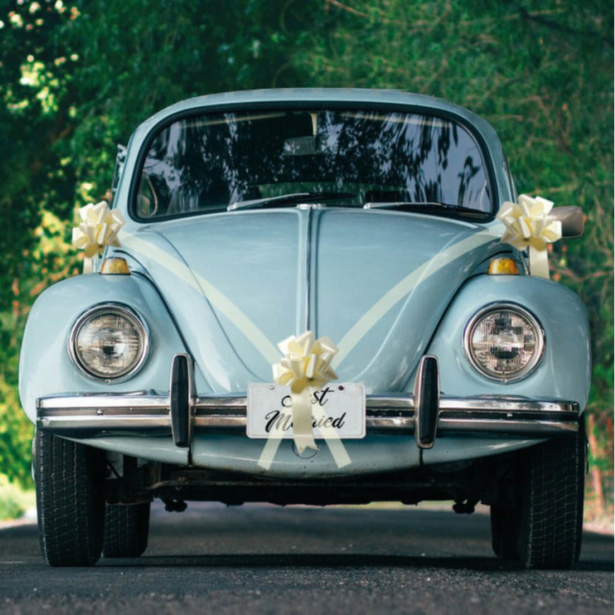 trouwauto-decoratie-lint-ivoor-wit-bruiloft-benodigdheden_10408330