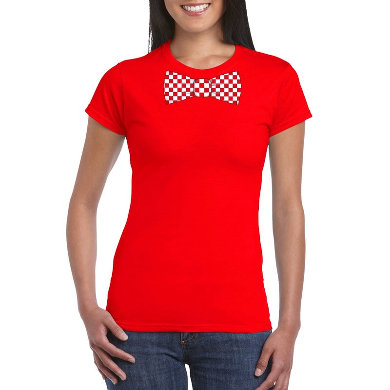 rood-tshirt-met-geblokte-brabant-strik-voor-dames_10133341