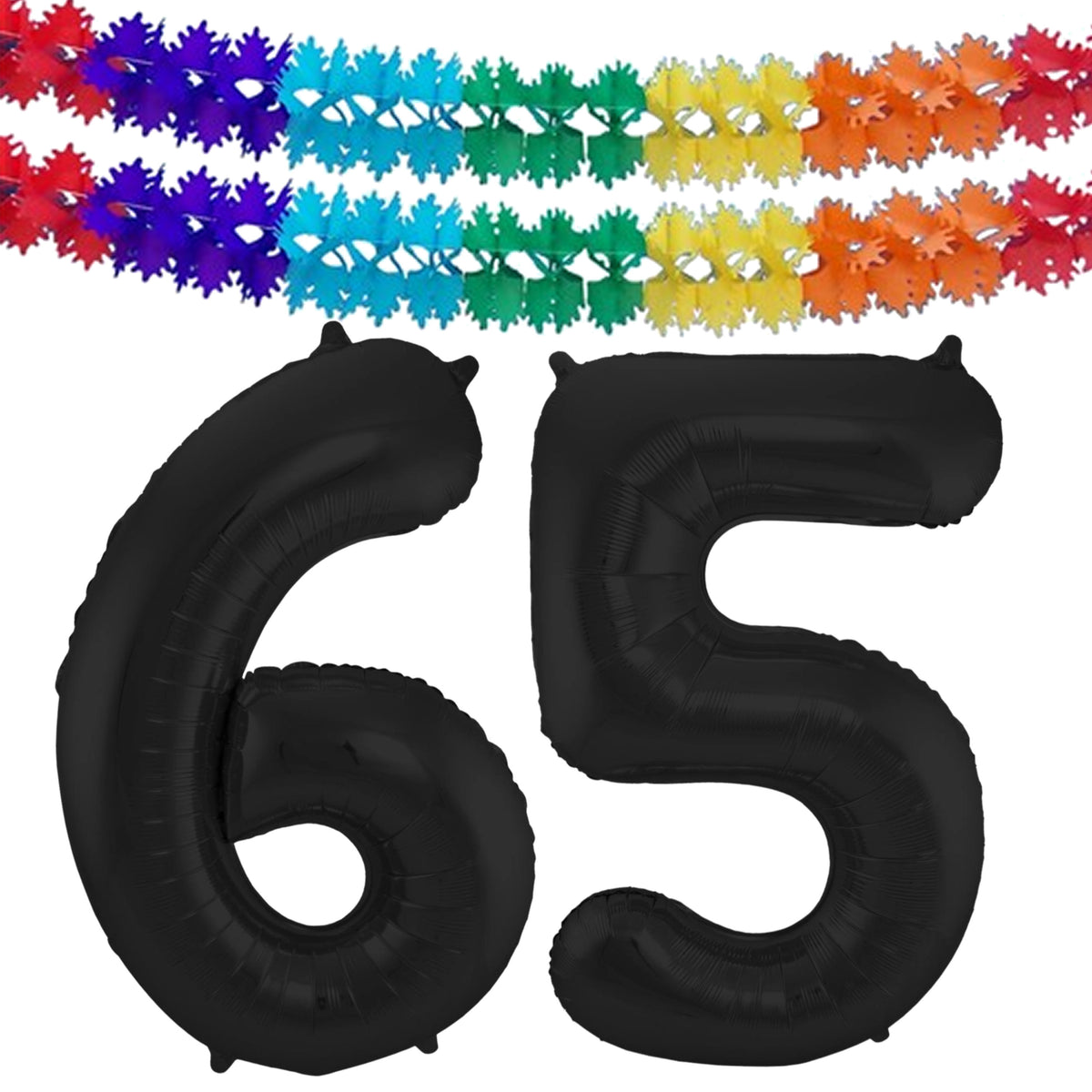 leeftijd-folie-ballonnen-leeftijd-cijfer-65-zwart-86-cm-en-2x-feestslingers-gekleurd_10376351