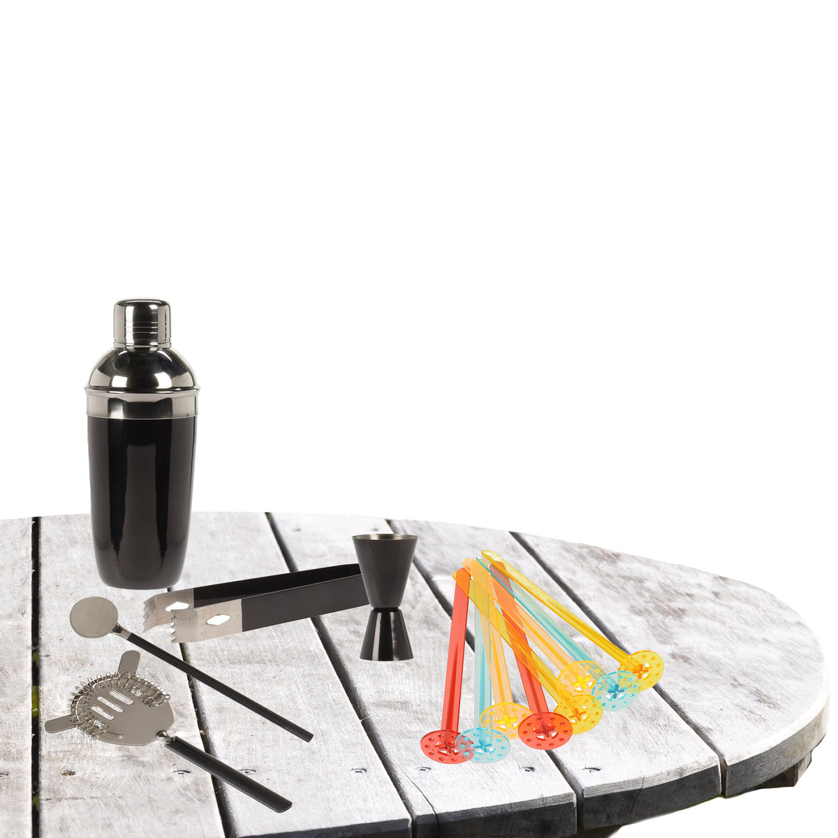 excellent-houseware-rvs-zwart-barset--cocktailset-met-cocktailshaker-met-stampers_10361352