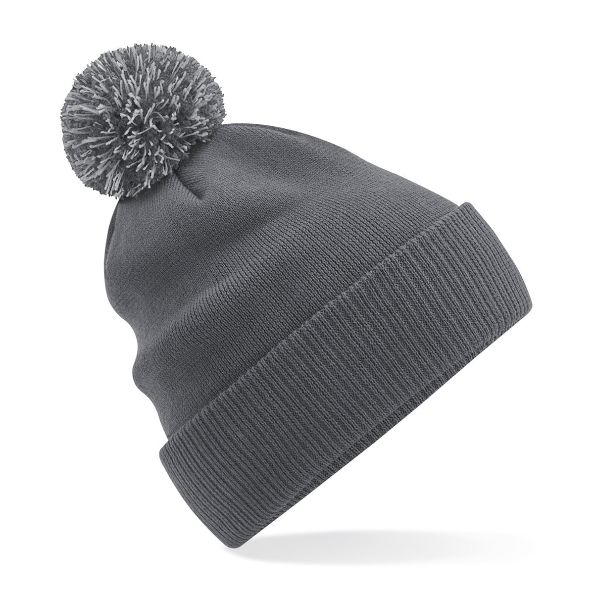 beechfield-wintermuts-met-gekleurde-pompon-grijs-100-polyester-volwassenen_10326360