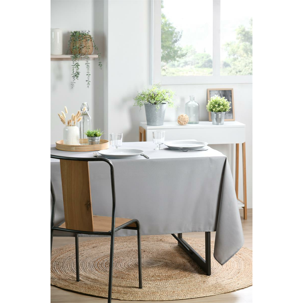 stof-textiles-tafelkleed-145-x-240-cm-grijs-eettafel-tafellakens-polyester_10463369-1