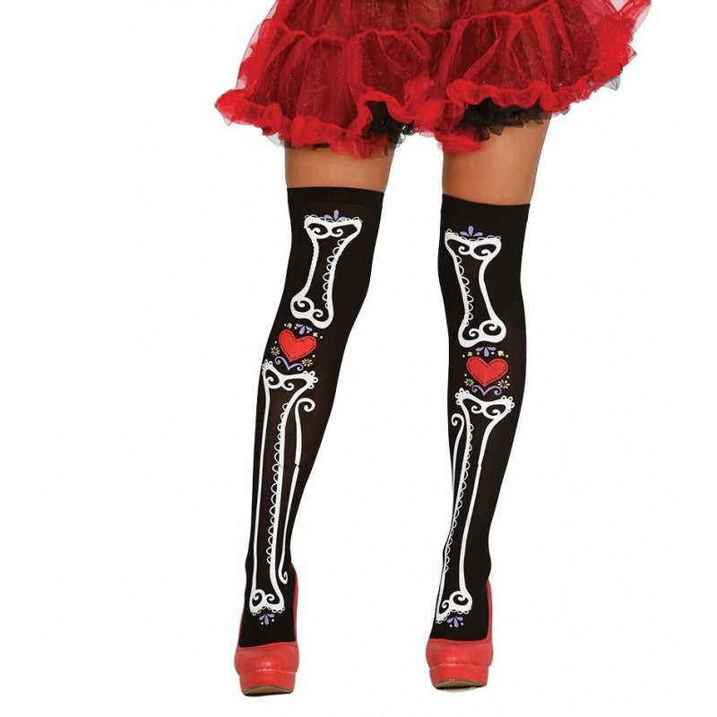 halloween-horror-thema-verkleedkleding-legging-day-of-the-dead-zwart-dames_10078375