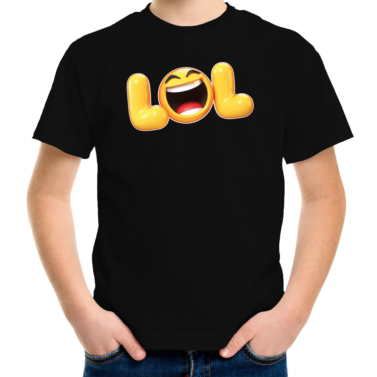 funny-emoticon-tshirt-lol-zwart-kids_10218401