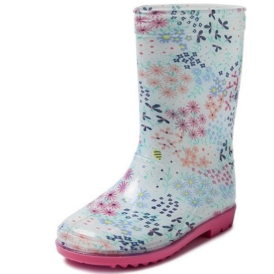 blauwe-kinder-regenlaarzen-met-gekleurde-bloemetjes_10144413