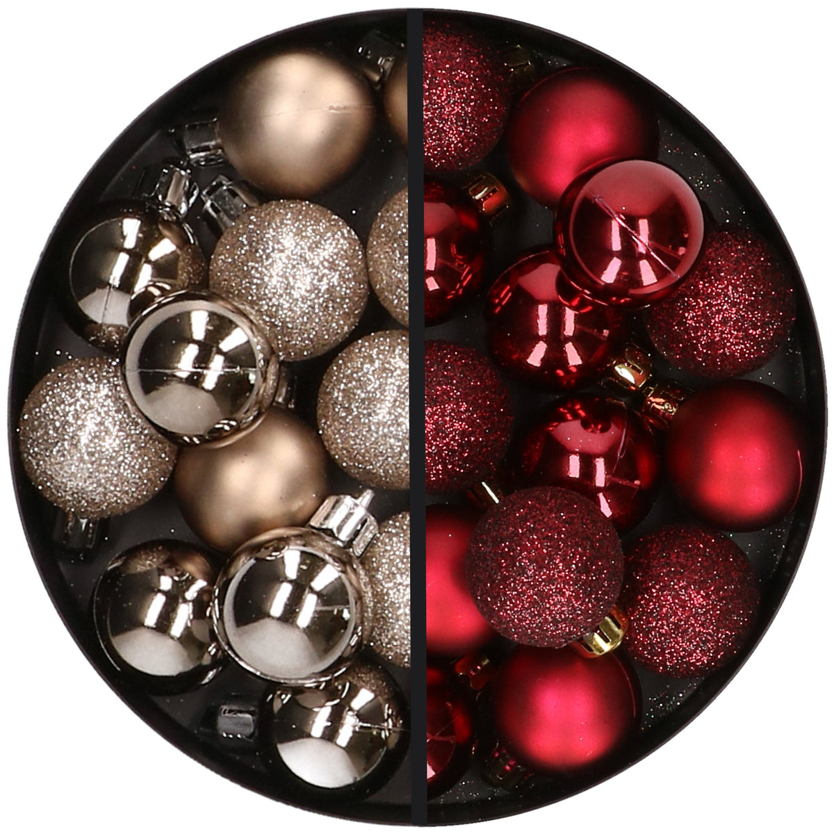 34x-stuks-kunststof-kerstballen-champagne-en-donkerrood-3-cm_10367417