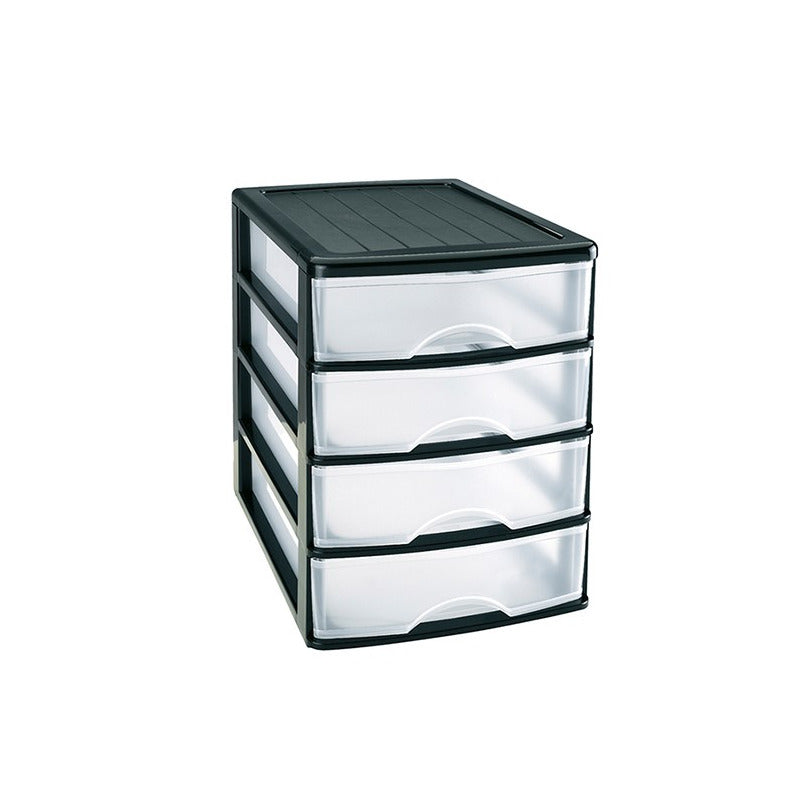 plasticforte-ladeblok-bureau-organizer-met-4-lades-zwart-transparant-l35-x-b27-x-h35-cm_10273418