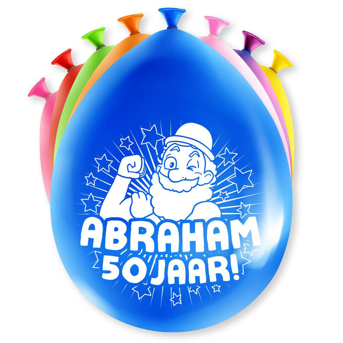 8x-stuks-abraham-50-jaar-feest-ballonnen-diverse-kleuren-latex-ca-30-cm_10370427-1