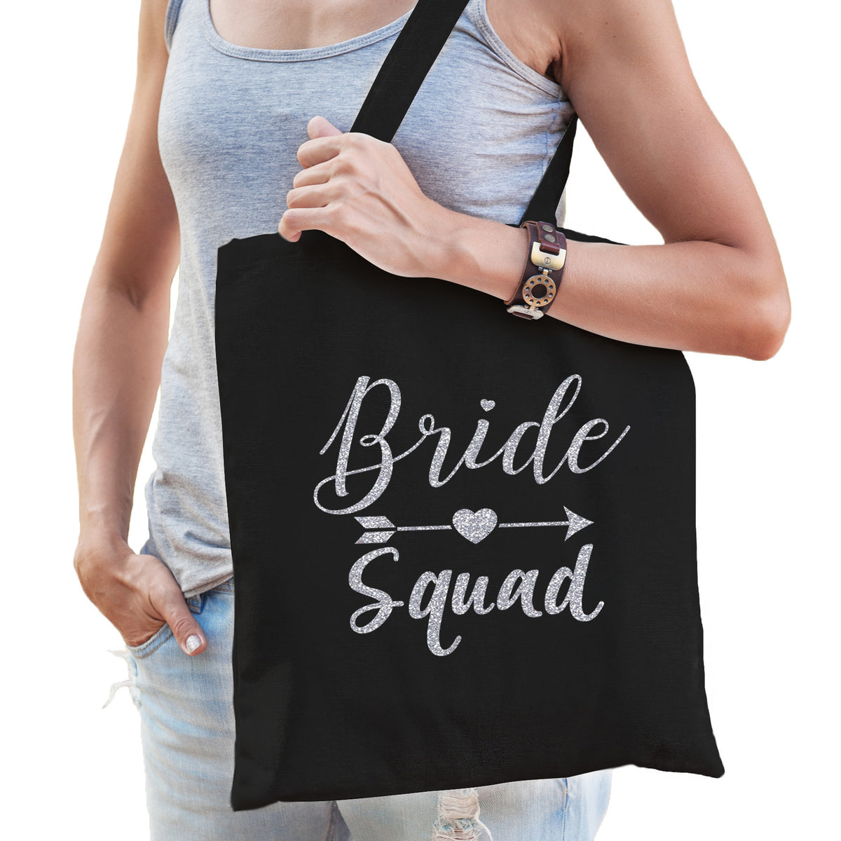 1x-vrijgezellenfeest-bride-squad-tasje-zwart-zilver-goodiebag-dames_10303433-2