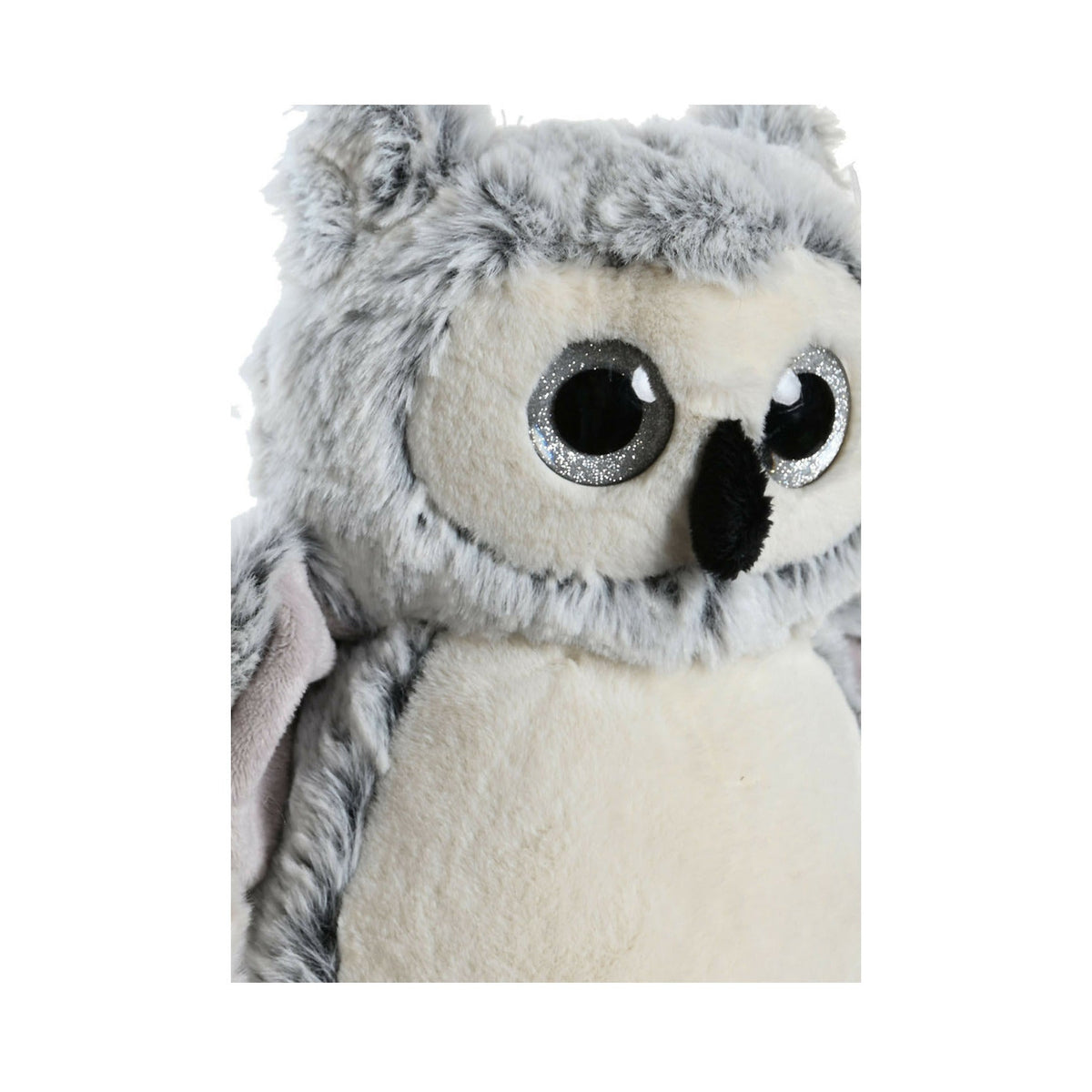 Owl bird gray cuddly toy made of soft plush - 20 cm - gray