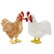 Set van Pluche kip en haan knuffels 35 cm speelgoed