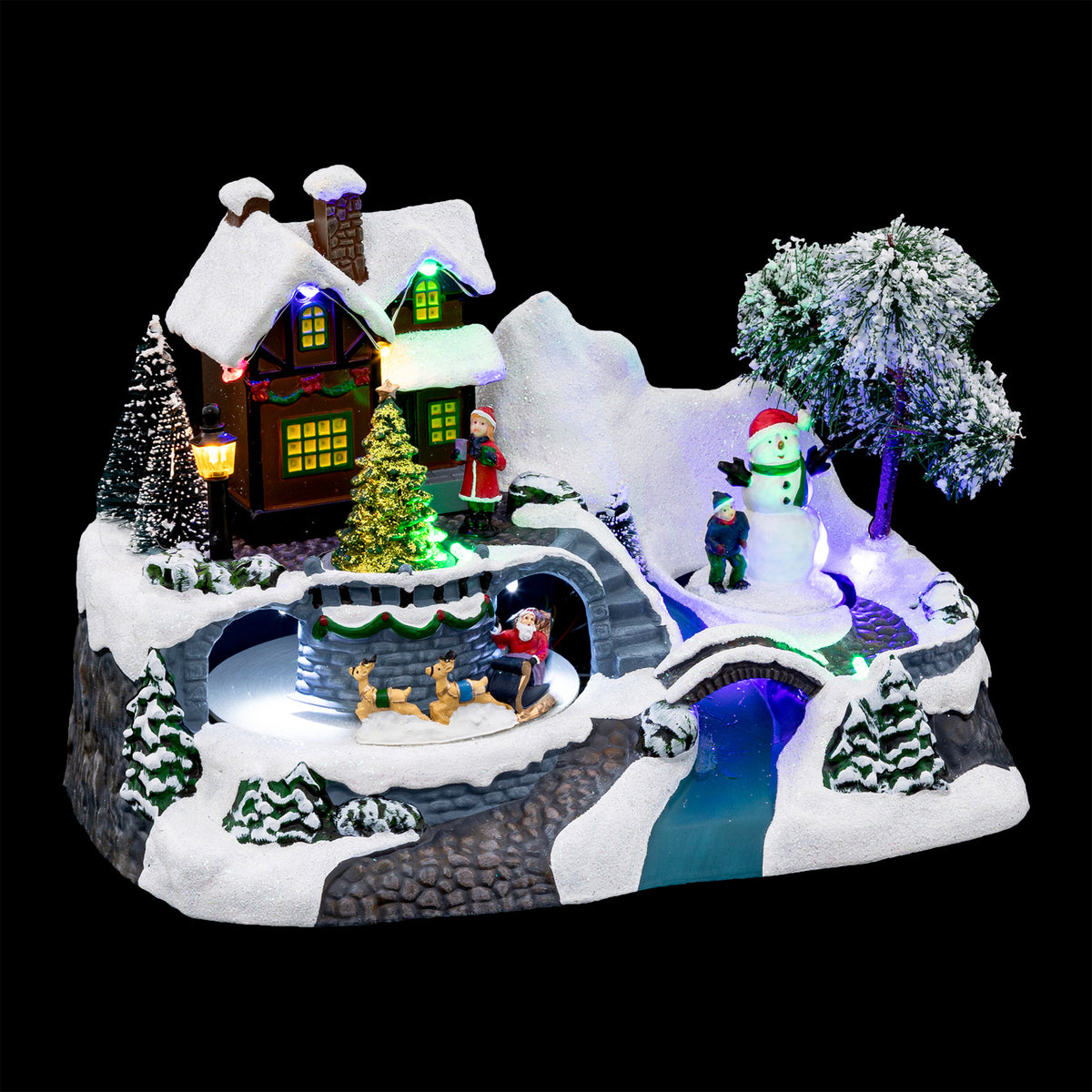kerstdorp-kerst-tafereel-geanimeerde-kerstman-slee-met-led-verlichting-24-cm_10438450-1