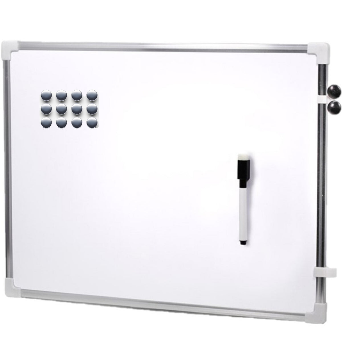 concorde-magnetisch-whiteboard-memobord-met-marker-12x-magneten-zilver-80-x-60-cm_10385460