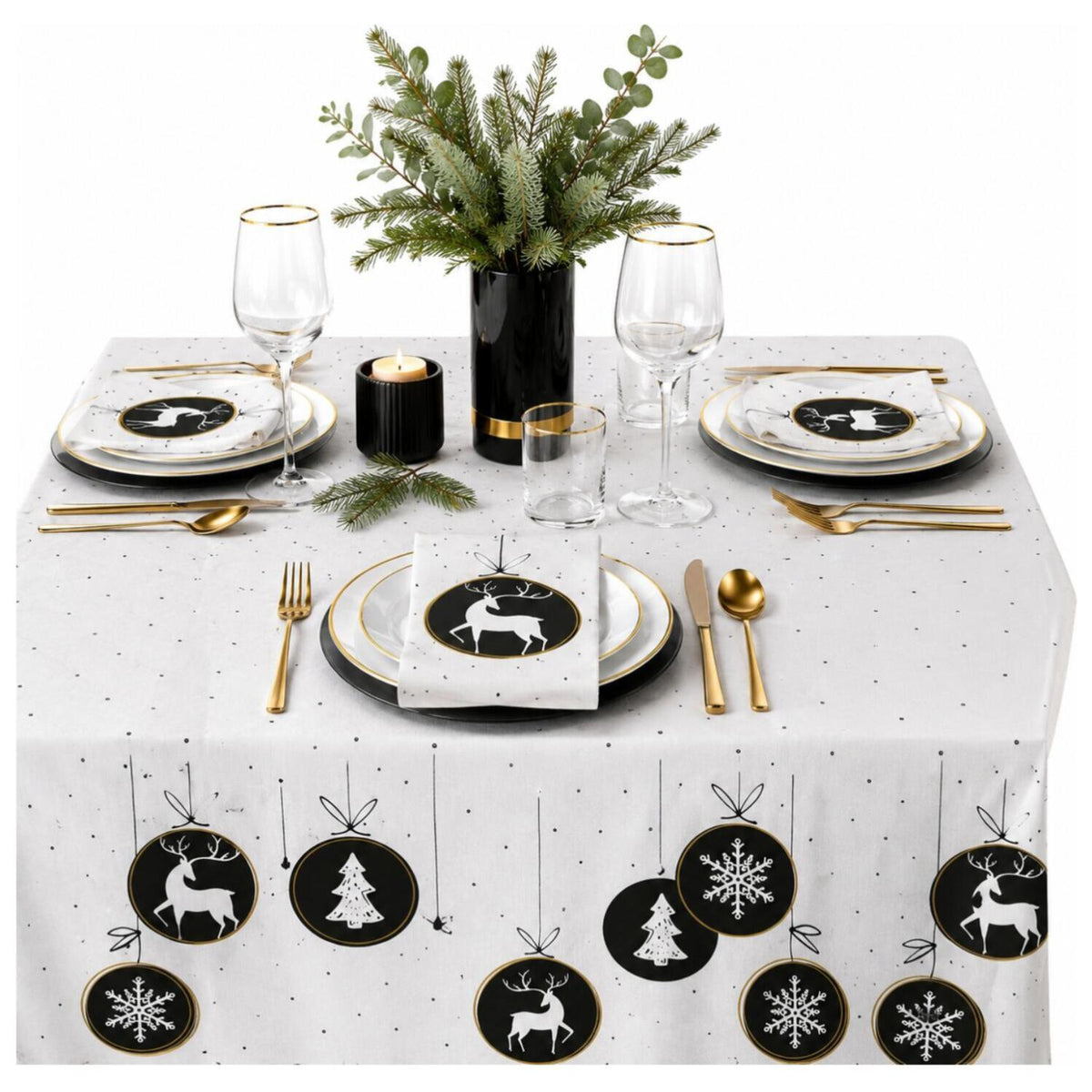 duni-kerst-tafelkleed-138-x-220-cm-met-20x-servetten-wit-zwart-rendier_10503461
