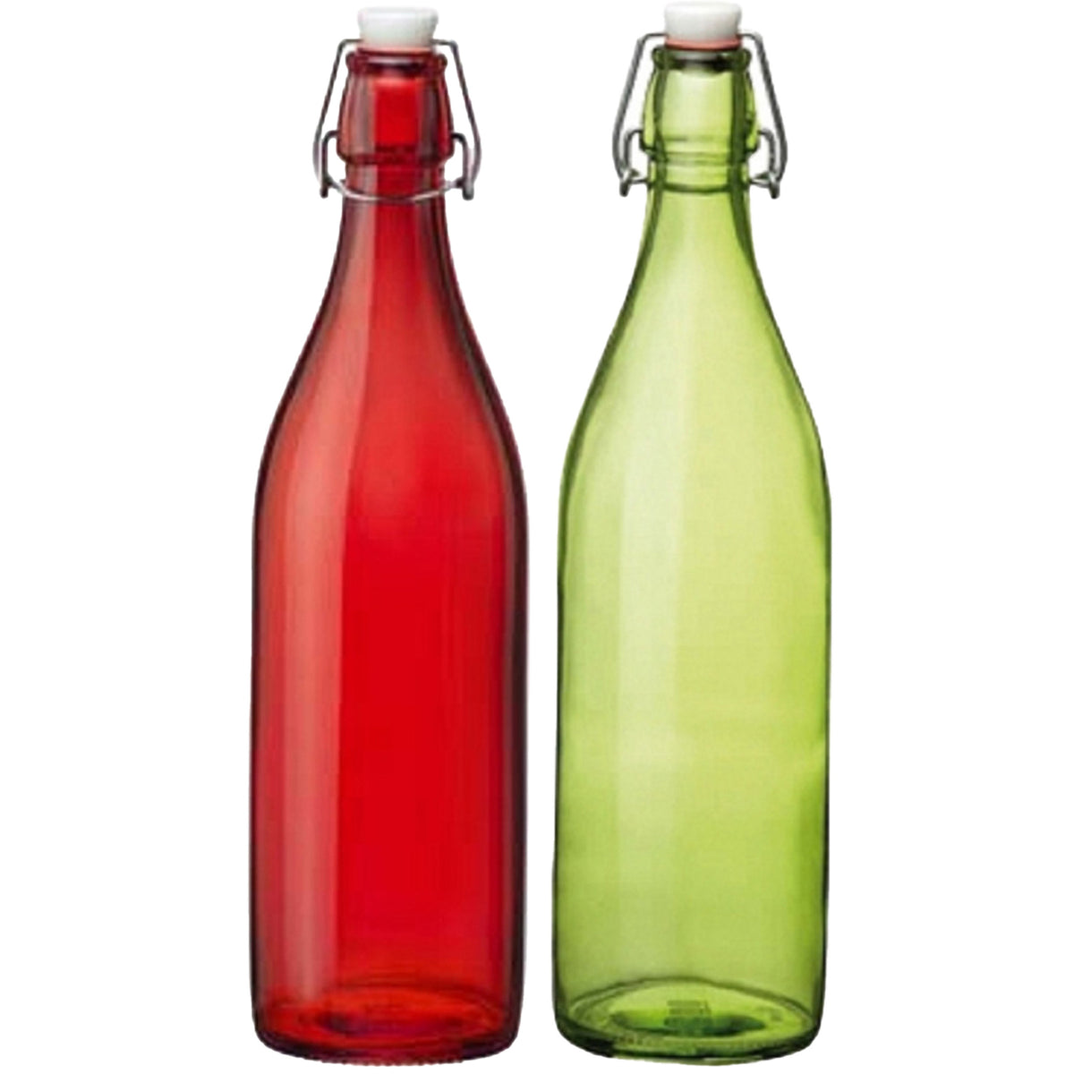 deco-of-weckflessen-set-2x-stuks-met-beugeldop-30-cm-1-liter-rood-en-groen_10360467