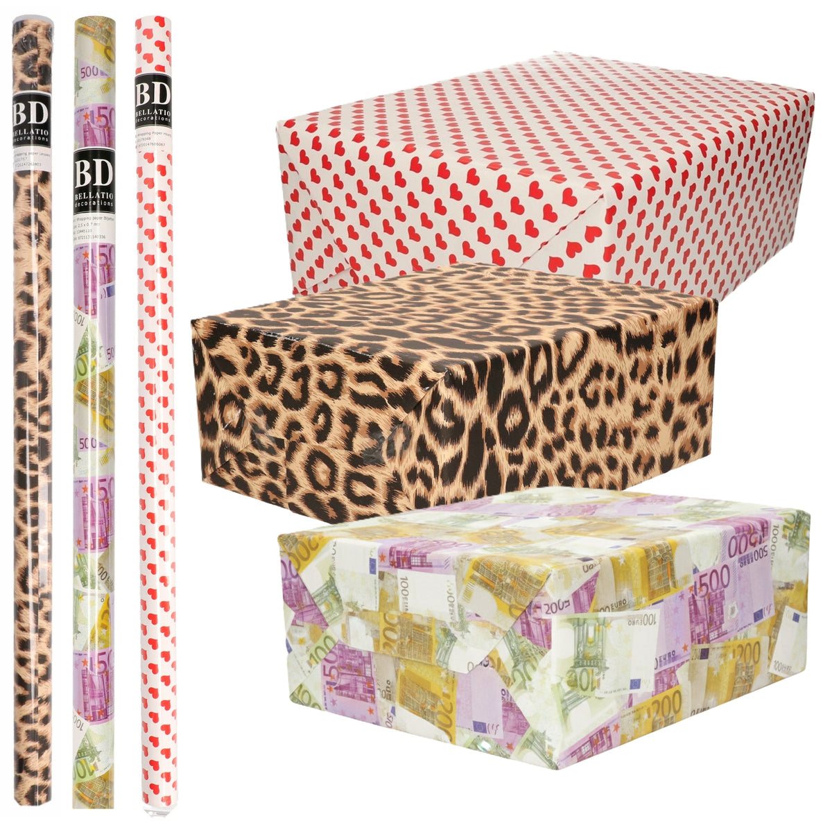 inpakpapier-cadeaupapier-one-happy-family-6x-stuks-rollen-geld-rode-hartjes-panter-print_10482472