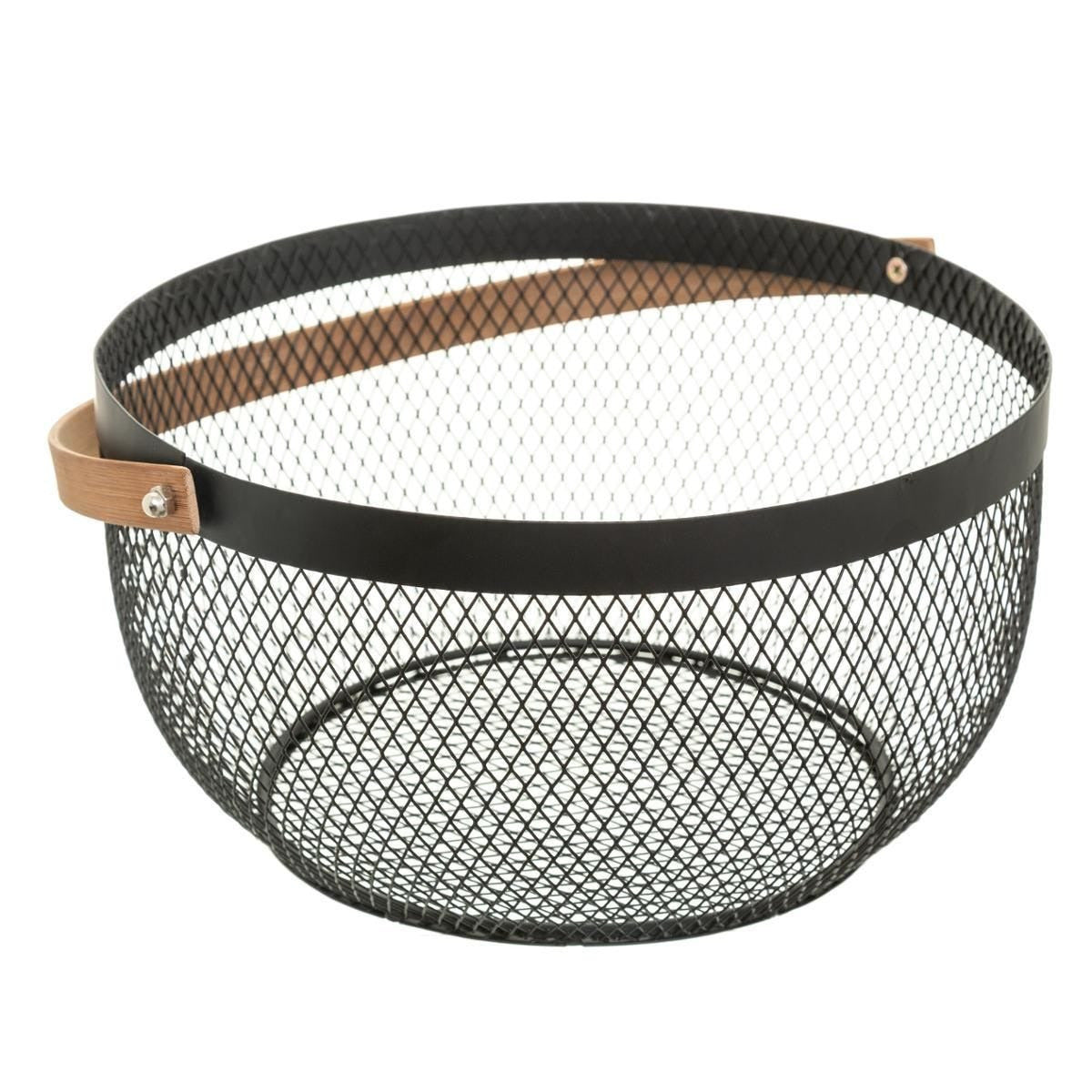 fruitschaal-zwart-metaal-29-cm-met-handvat-rond-draadmand_10336486