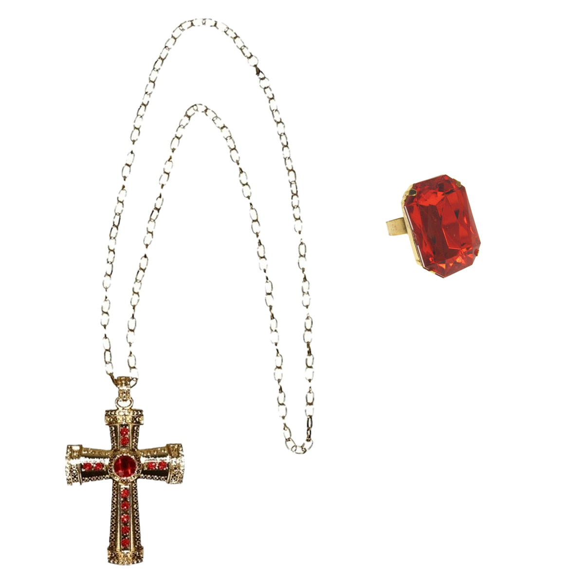 sinterklaas-verkleed-accessoires-ring-en-ketting-rode-steen-kruis-goud-kleurig-pakjes-avon_10477487
