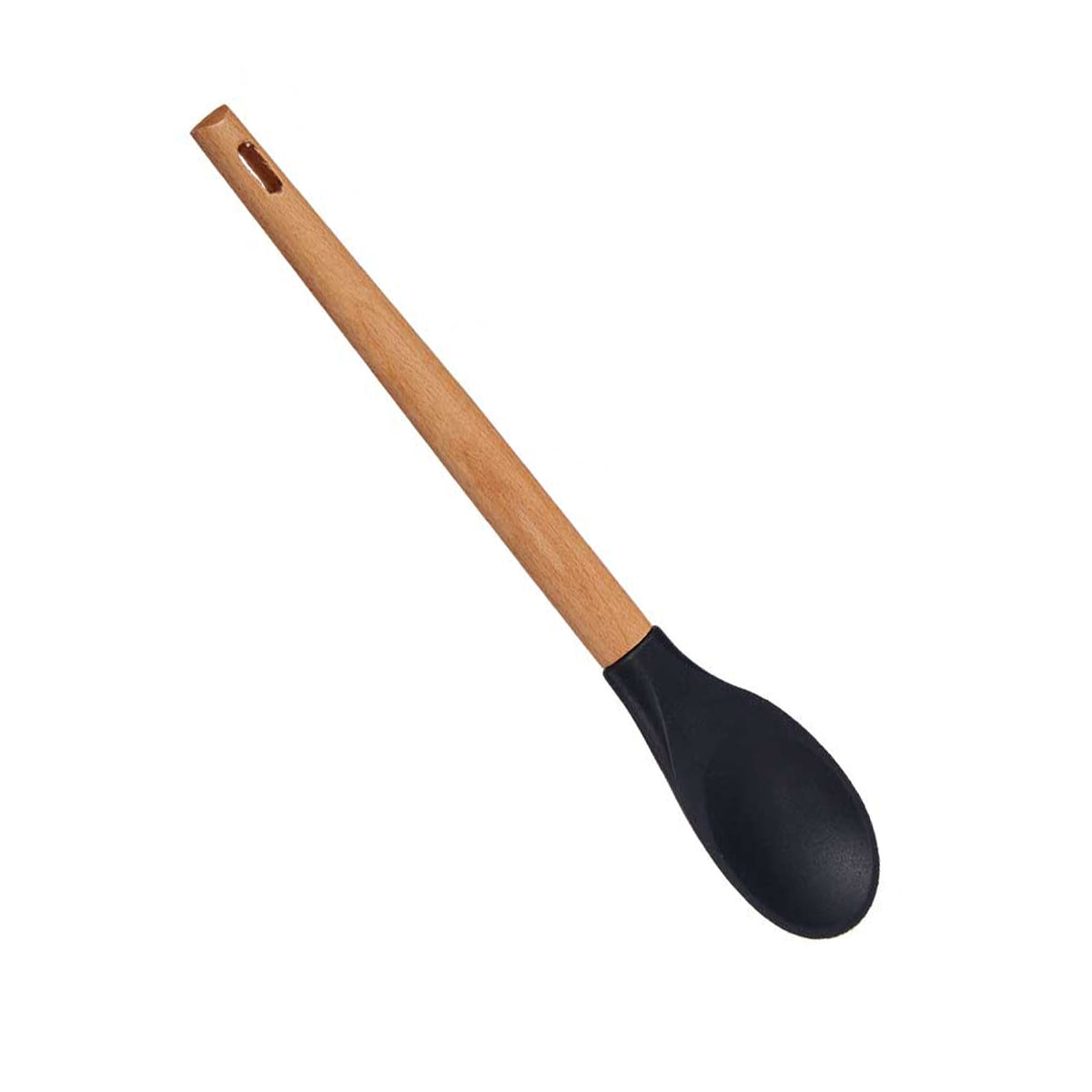 kook-keuken-gerei-opschep-lepel-zwart-bruin-kunststof-hout-30-cm_10426495