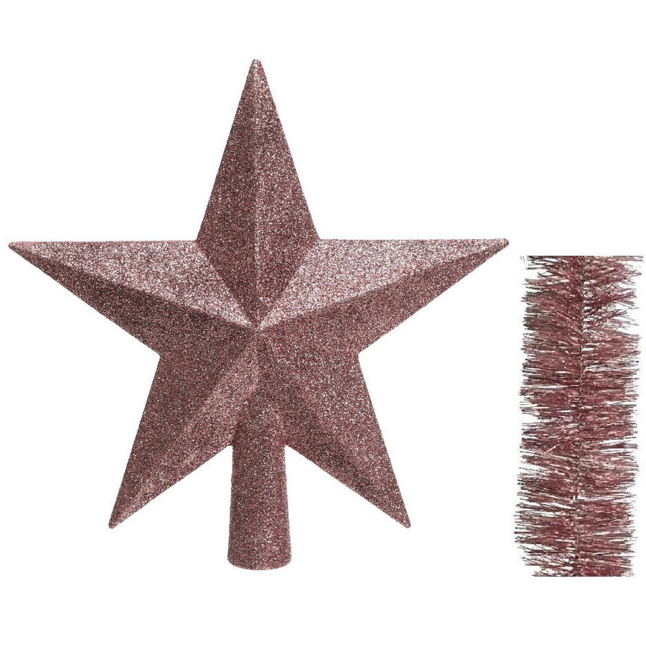 kerstversiering-kunststof-glitter-ster-piek-19-cm-en-folieslingers-pakket-oud-roze-van-3x-stuks_10324497
