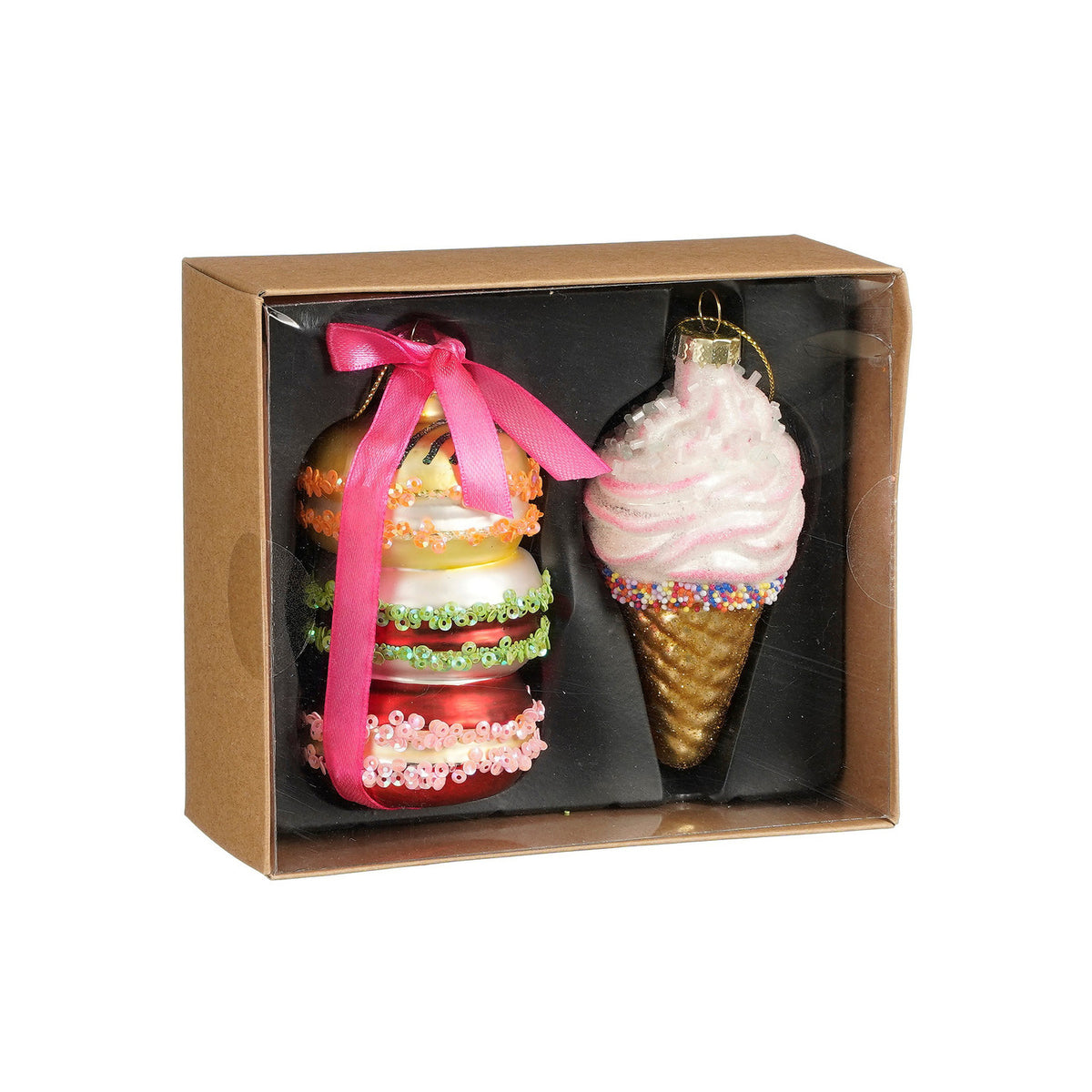 house-of-seasons-kersthangers-2x-stuks-glas-macaron-en-ijsje-kerstornamenten_10439499