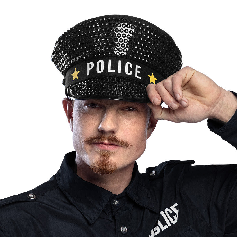 carnaval-verkleed-politie-agent-hoed-sparkle-zwart-voor-volwassenen-politie-thema_10419511-2