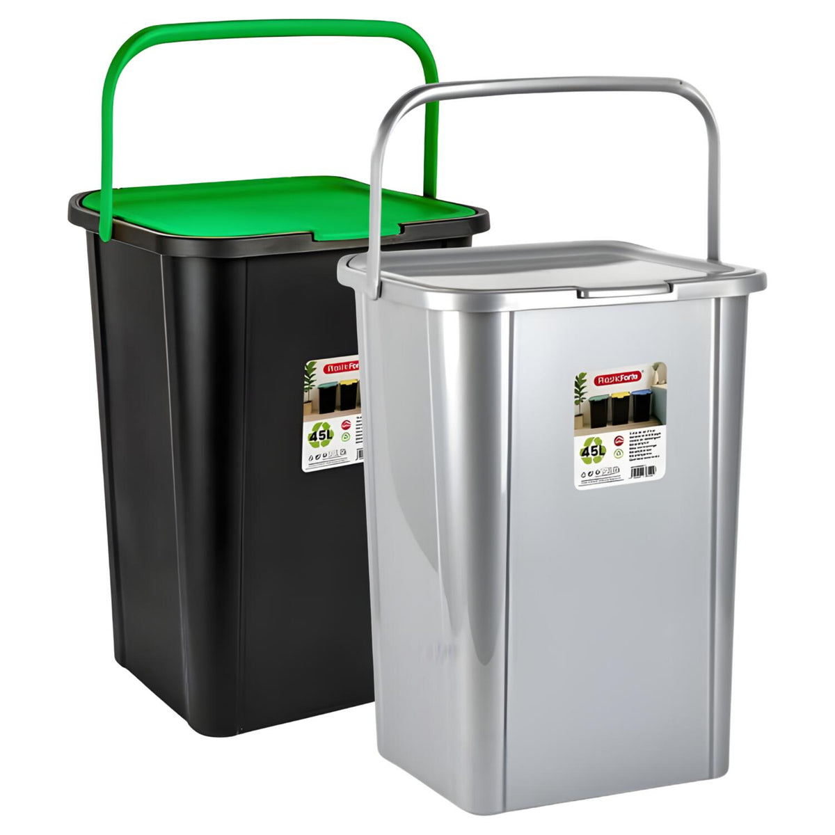 plasticforte-recycling-afvalbakken-set-2x-zilver-groen-45l-afsluitbaar-34-x-40-x-54-cm_10490511-3