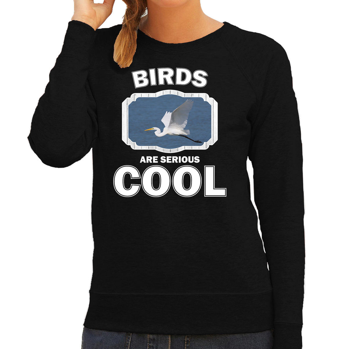 dieren-grote-zilverreiger-sweater-zwart-dames-birds-are-cool-trui_10253518