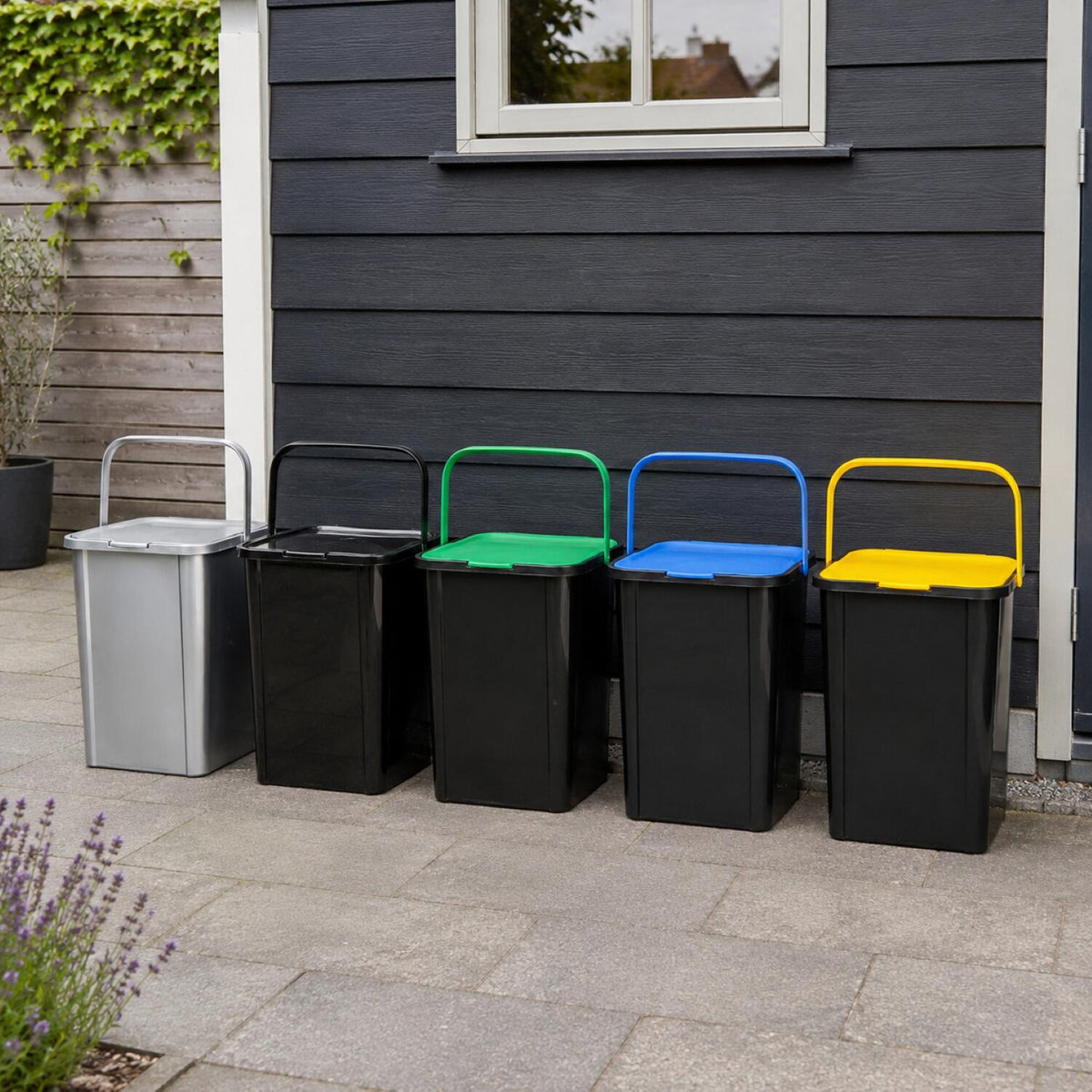 plasticforte-recycling-afvalbakken-set-3x-zwart-zilver-groen-45l-afsluitbaar-34-x-40-x-54-c_10490529-2