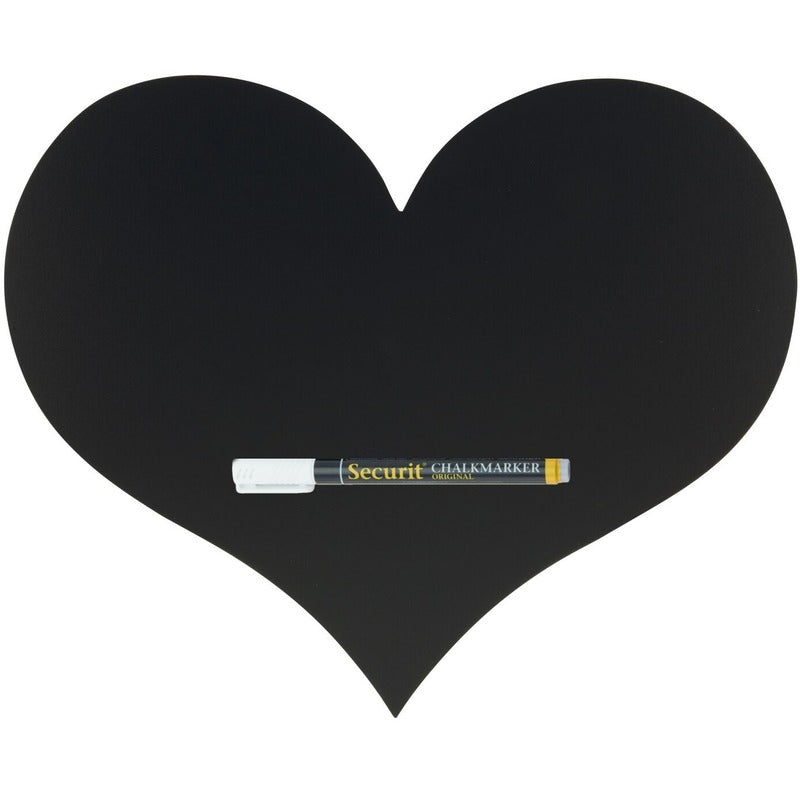 securit-hartjes-vorm-krijtbord-zwart-30-x-36-cm-inclusief-witte-krijtstift_10120529