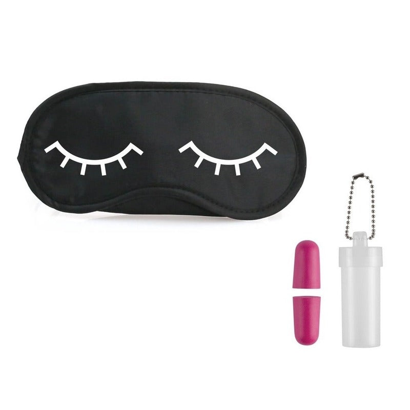 slaapmasker-slapende-oogjes-zwart-wit-inclusief-roze-oordopjes_10167531