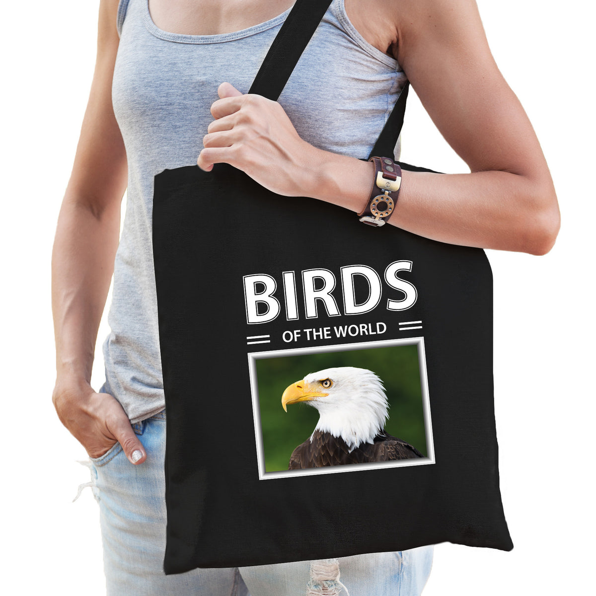 amerikaanse-zeearend-tasje-zwart-volwassenen-en-kinderen-birds-of-the-world-kado-boodschappen-tas_10265532