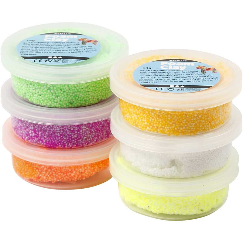 knutsel-foam-clay-klei-6x-potjes-diverse-kleuren-14-gram-boetseerklei_10194533
