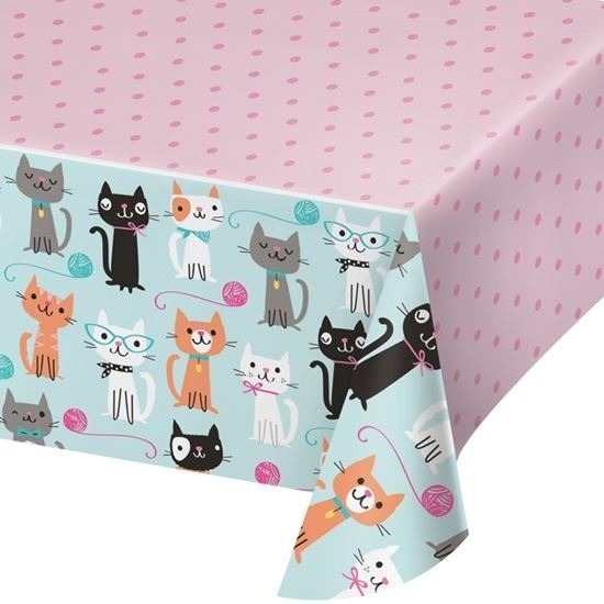 kinderfeest--verjaardag-tafelzeil-katten-poezen-thema-tafelkleed-roze-137-x-259-cm_10112537