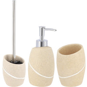 badkamer-set-wcborstel-zeeppomp-tandenborstelbeker-creme-steen-look-polyresin_10463543