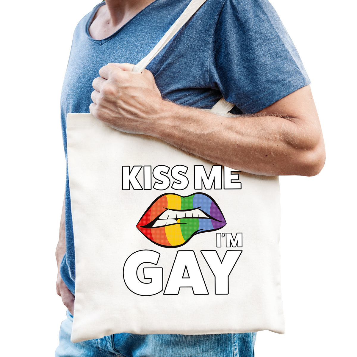 kiss-me-im-gay-regenboog-katoenen-tas-wit_10329546-1