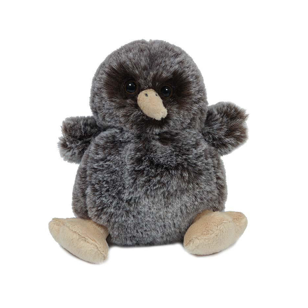 Kiwi Bird Soft Toy - soft plush fabric - dark grey - quality cuddly toys - 11 cm