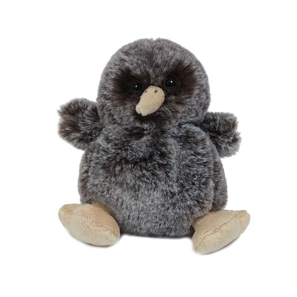 Kiwi Bird Soft Toy - soft plush fabric - dark grey - quality cuddly toys - 11 cm