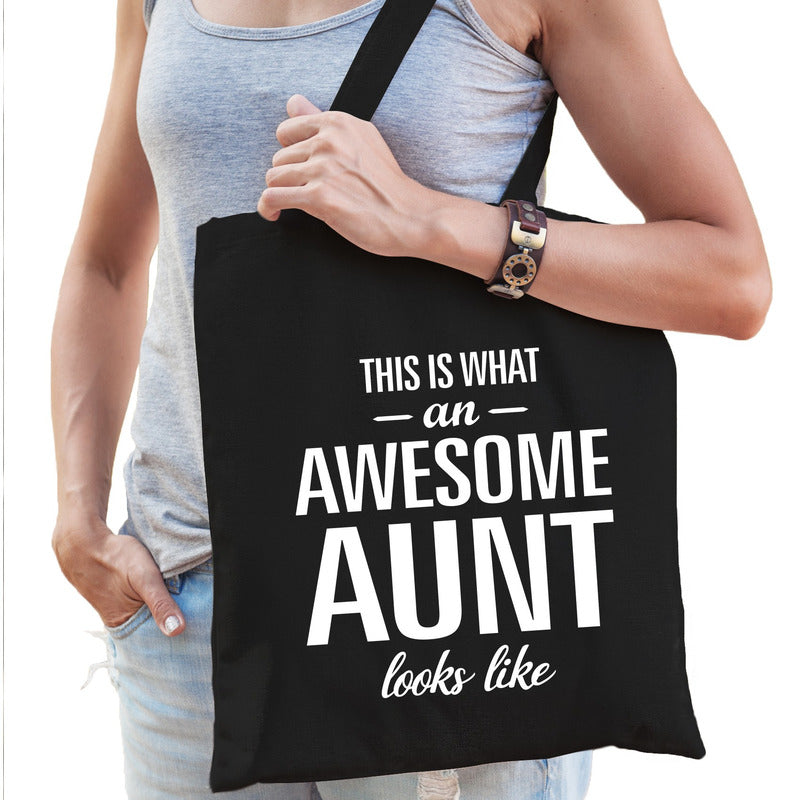 awesome-aunt--geweldige-tante-cadeau-katoenen-tas-zwart-voor-dames-kado-tas_10197552